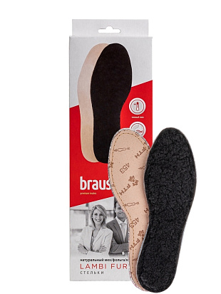 BRAUS Стельки из натурального меха LAMBY FUR р.41-42 BRAUS цвет 