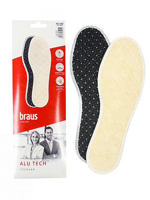 BRAUS Стельки зимние ALU TECH (шерсть+фольга+латекс) р.37-38 BRAUS цвет 