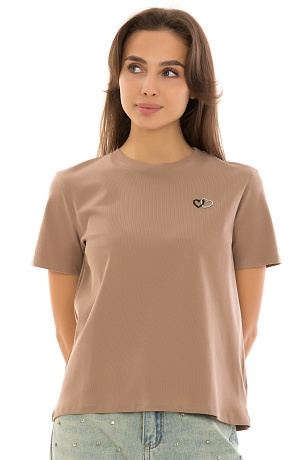 CHEERDUCK/2C19 P627 КОРИЧНЕВЫЙ Футболка женская CHEERDUCK цвет Коричневый