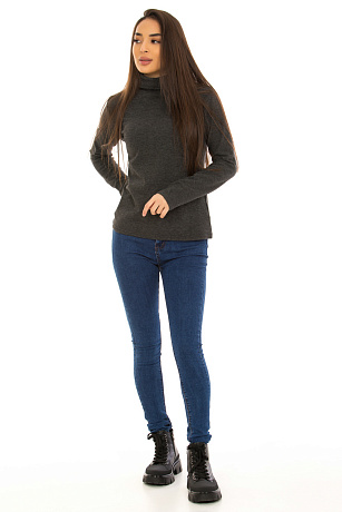 YY.SHOP 1059 ТЕМНО-СЕР. Водолазка женская CHEERDUCK цвет Серый
