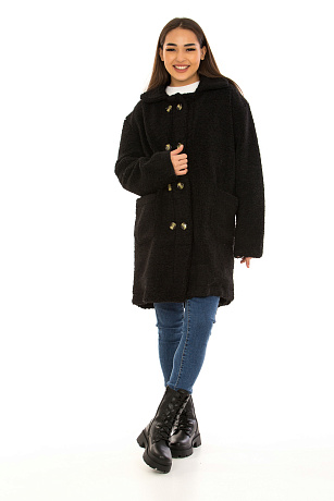 CHEERDUCK/RA 1819 ЧЕРНЫЙ Пальто женское CHEERDUCK цвет Черный