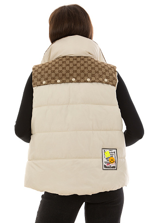CHEERDUCK/2C22 6515 БЕЖЕВЫЙ Жилет женский CHEERDUCK цвет Бежевый